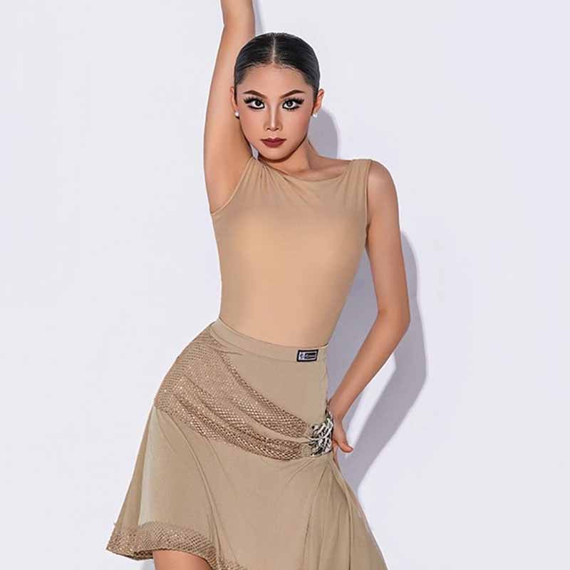 HC Women's Sleeveless Latin Dance Tops Dance Wear Training Performance Bodysuit