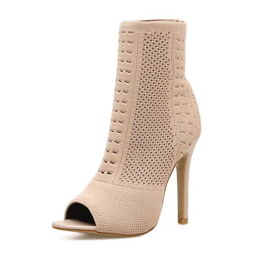 Women's 10cm Rubber Sole Slim High Heel Salsa Jazz Dance Shoes Heels Dance Boots