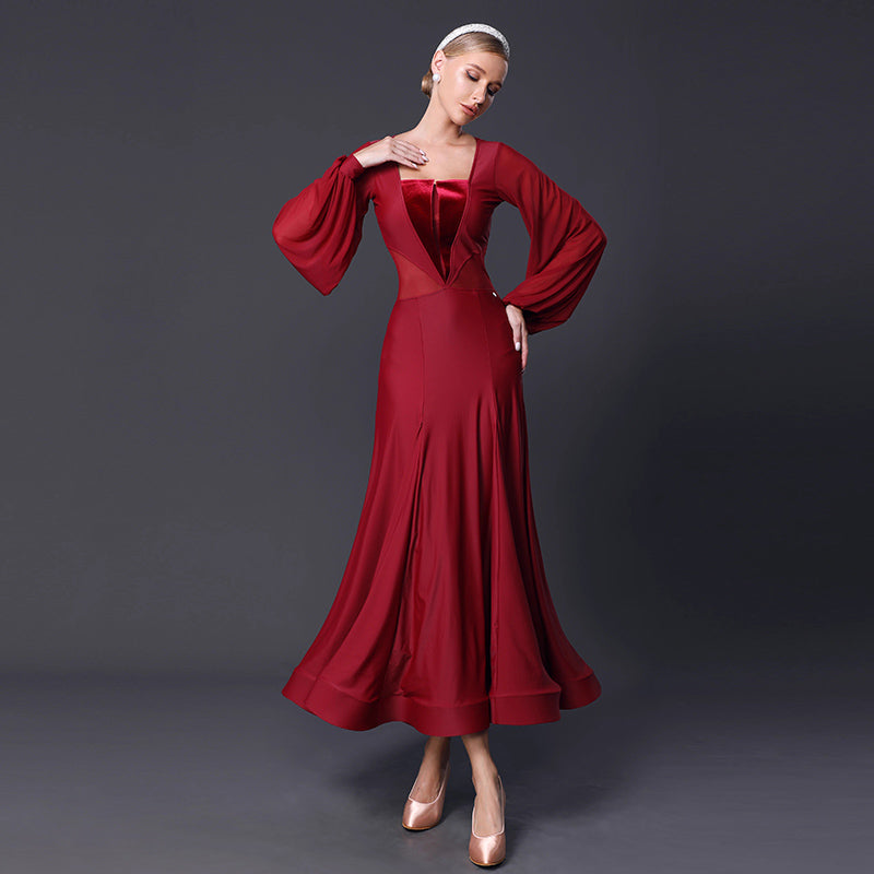 TID Customisable Women's Long Sleeve Dance Dresses Performance Competition Dancewear