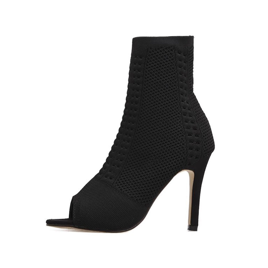 Women's 10cm Rubber Sole Slim High Heel Salsa Jazz Dance Shoes Heels Dance Boots