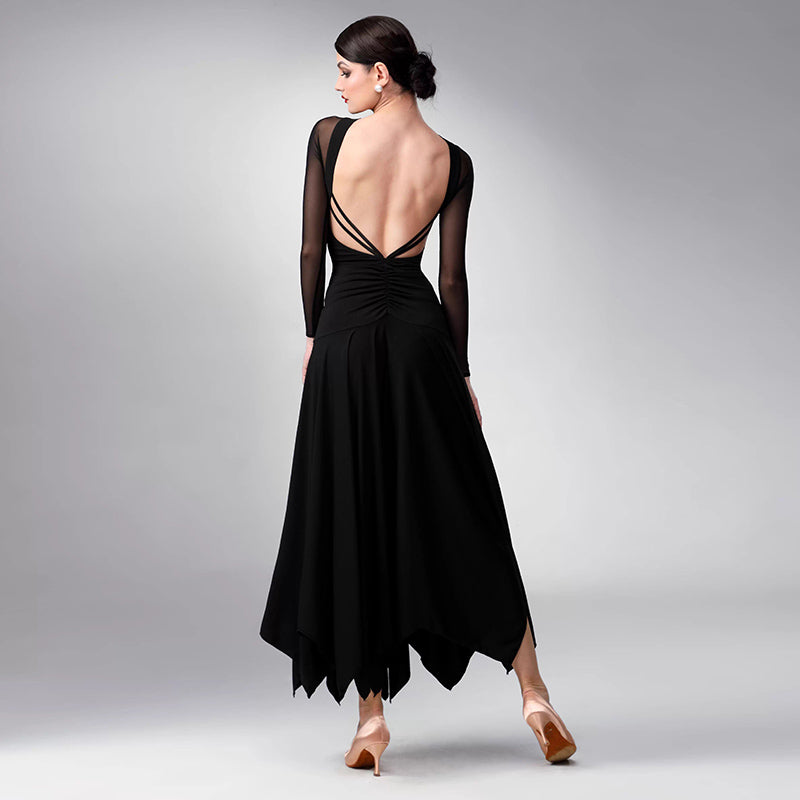 TID Customisable Women's Long Sleeve Dance Dresses Performance Competition Dancewear
