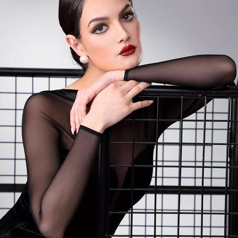 TID Customisable Women's Long Sleeve Dance Dresses Performance Competition Dancewear