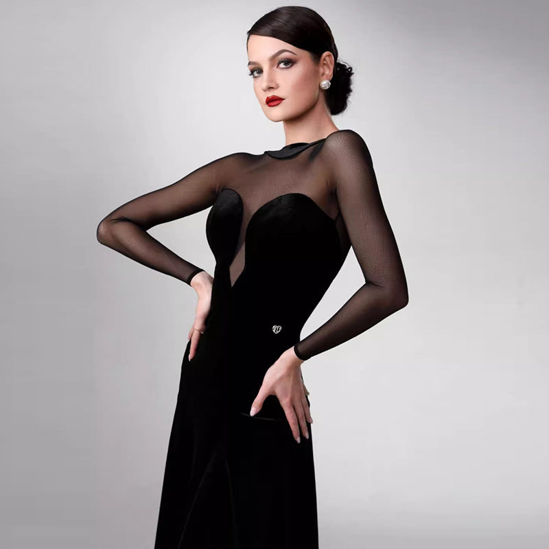 TID Customisable Women's Long Sleeve Dance Dresses Performance Competition Dancewear