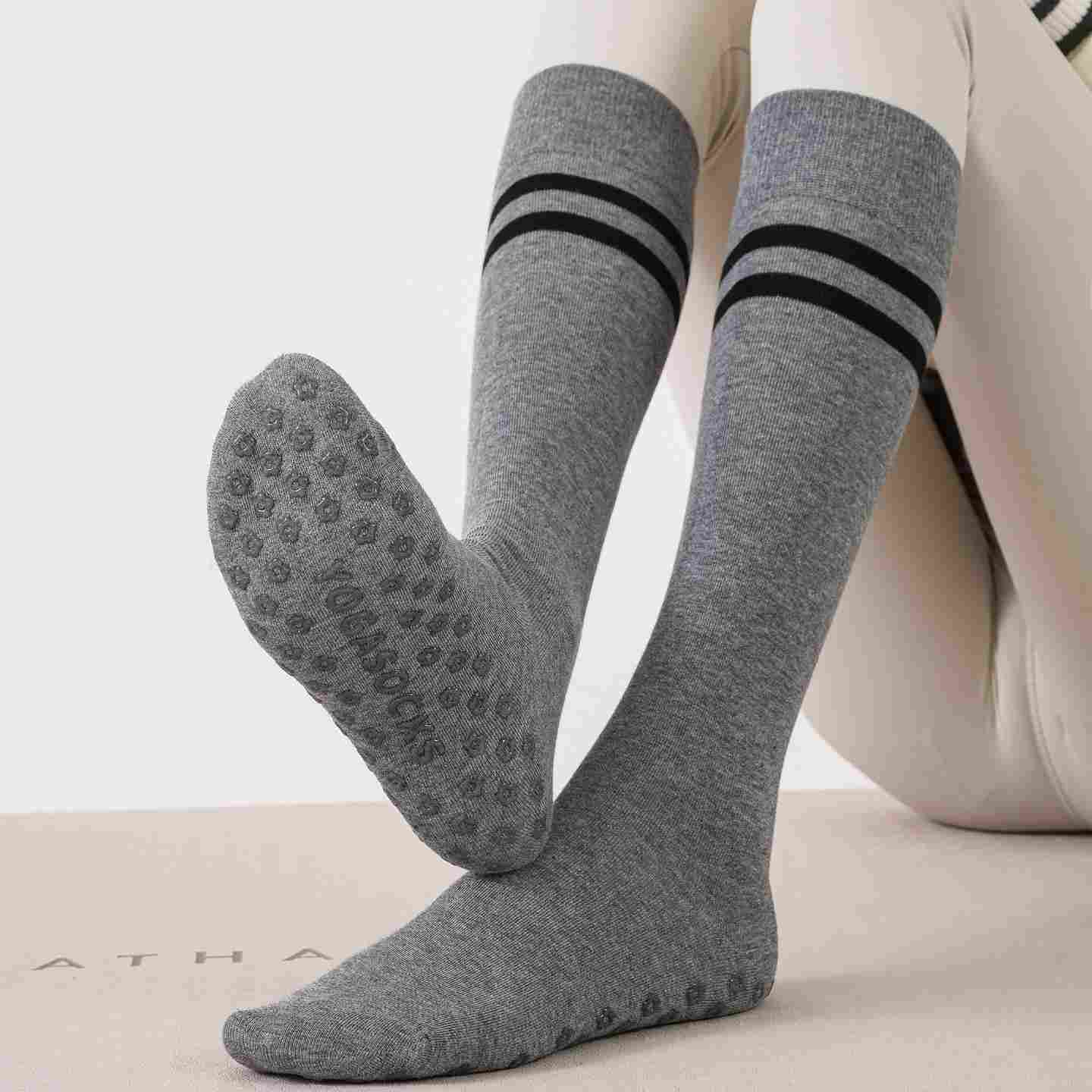 Yoga Pilates Knit Cotton Grip Long Socks