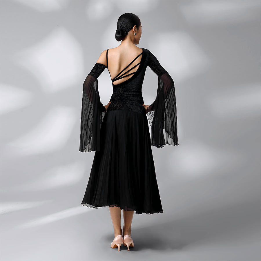 TID Customisable Women's Black Dance Dresses Performance Competition Dancewear