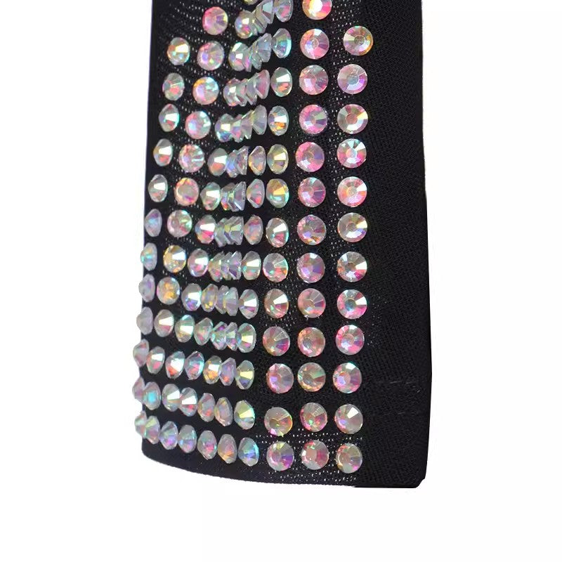 Customisable-Women's Black Long Sleeve DanceWear Dance Dress Performance Wear
