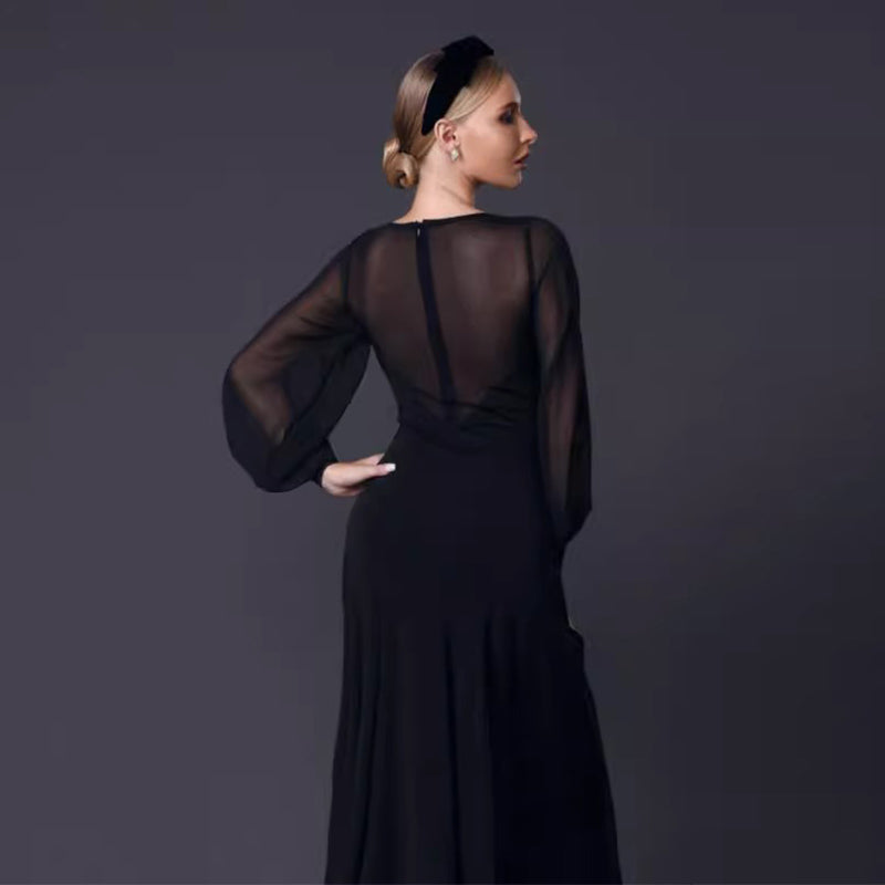 TID Customisable Women's Long Sleeve Dance Dresses Performance Competition Dancewear