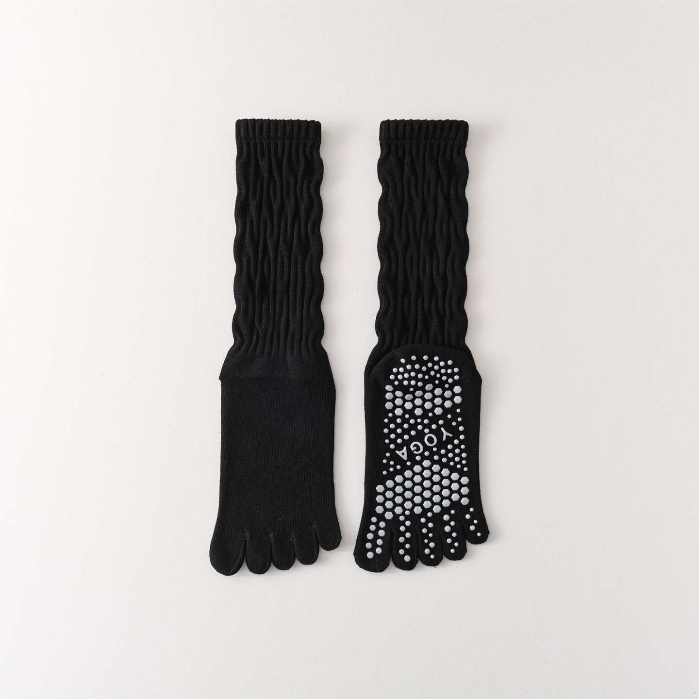 Five-Toe Split Yoga Pilates Knit Cotton Grip Short Socks