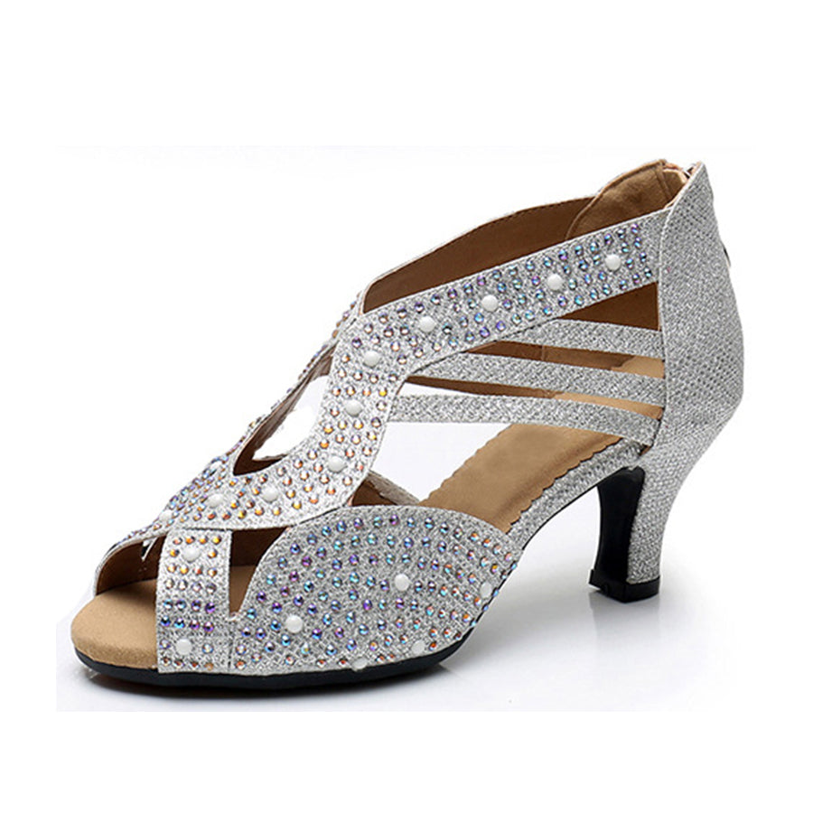 DS Women's Sparking Gliiter Customized Heels Dance Boots Jazz Salsa Dancing Shoes