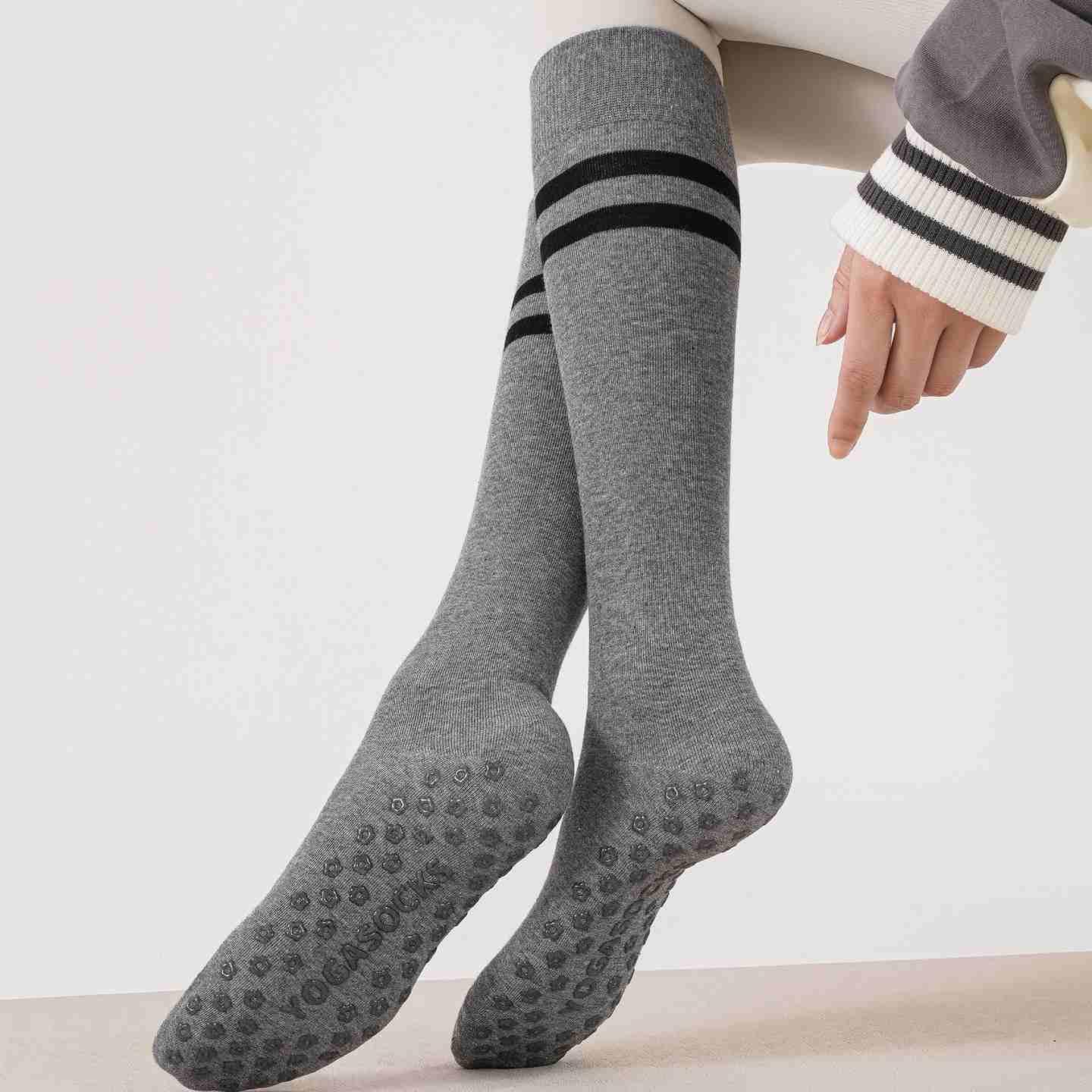 Yoga Pilates Knit Cotton Grip Long Socks