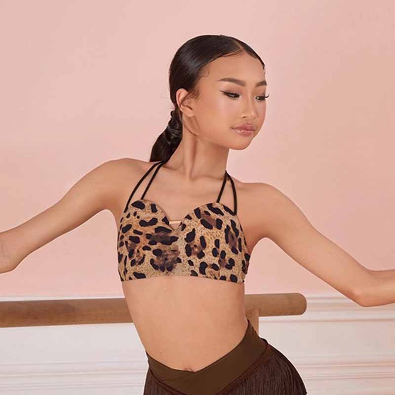 Z Girls Latin Dance Tops Dance Wear Training Performance(Without Flower)