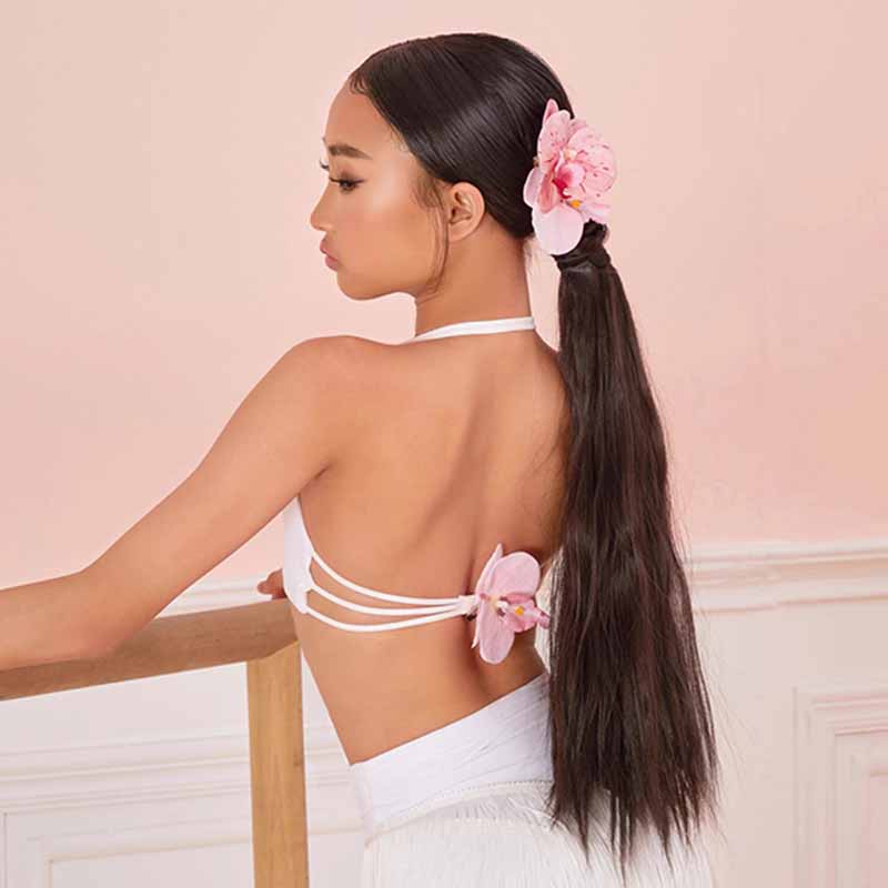 Z Girls Latin Dance Tops Dance Wear Training Performance(Without Flower)