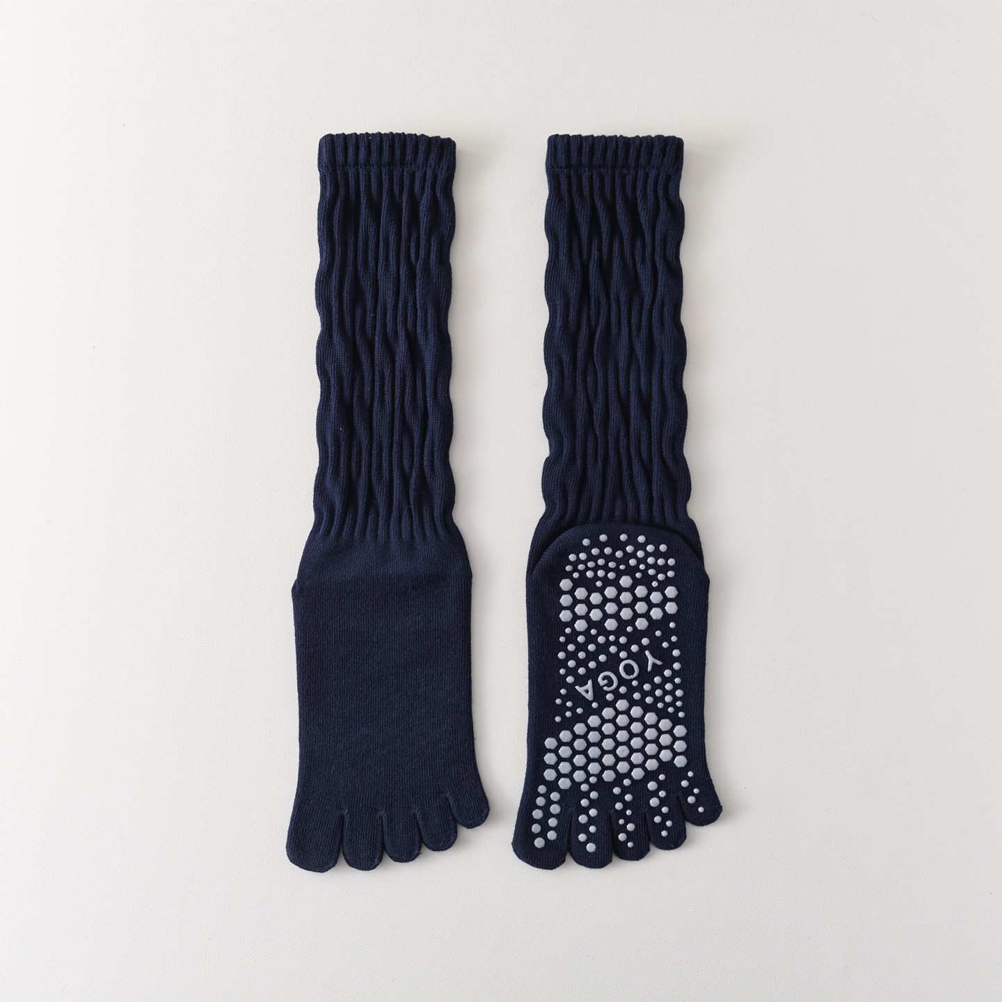 Five-Toe Split Yoga Pilates Knit Cotton Grip Short Socks