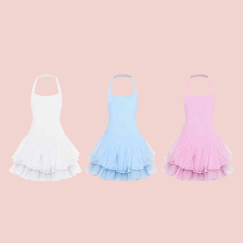 Z Girls Latin Dance Dress Training Performance Dance Wear(Without Flower)