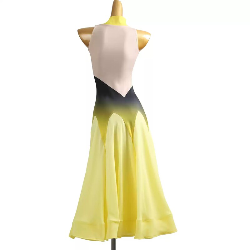 YZY Customisable-Women's Yellow Sleeveless DanceWear Dance Dress Performance Wear