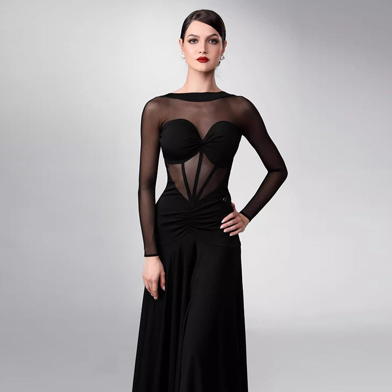 TID Customisable Women's Long Sleeve Dance Dresses Performance Competition Dancewear