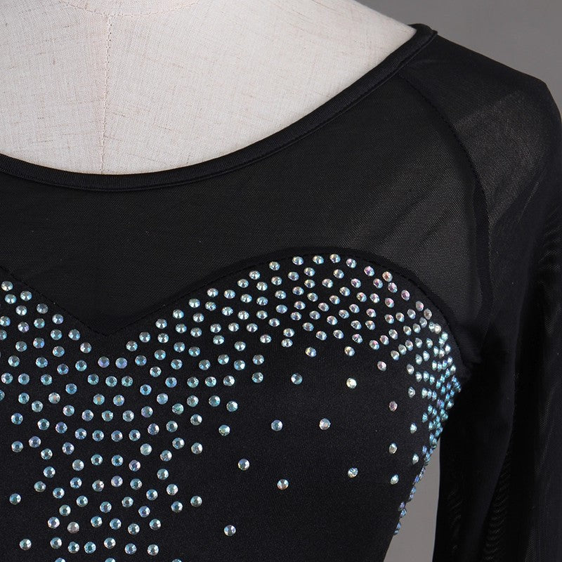 Customisable-Women's Spandex Mesh Latin Dance Dress Rumba Dance Practice Dresses Performance Dresses