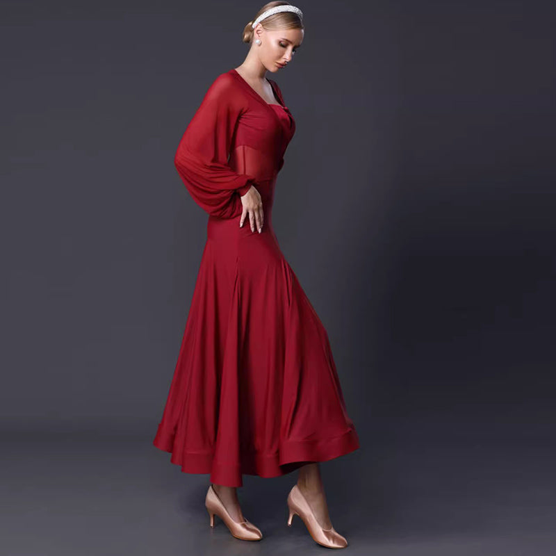 TID Customisable Women's Long Sleeve Dance Dresses Performance Competition Dancewear