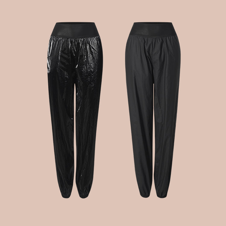 Z Girls Black Glossy High Waist Pants Dance Wear Training Performance Pants