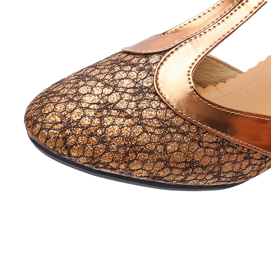 Women's Leatherette Heels T-Strap Ballroom Shoes Swing Dance Shoes