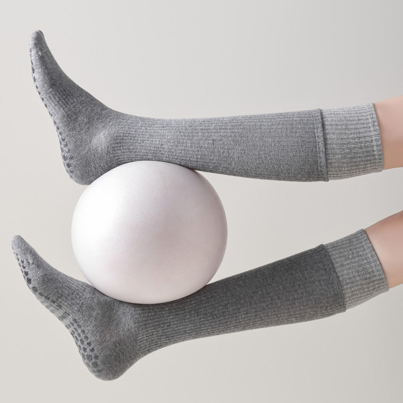 Yoga Pilates Knit Cotton Grip Long Socks