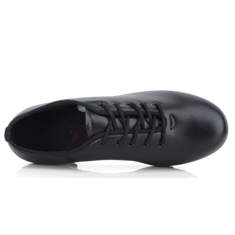 Unisex Leatherette 3.5cm Heel Tap Shoes With Lace-up Dance Shoes