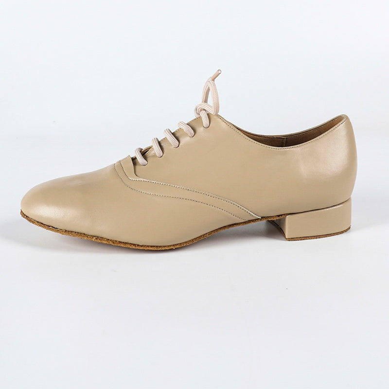 Men's 2cm Apricot Leatherette Heels Ballroom Dance Shoes