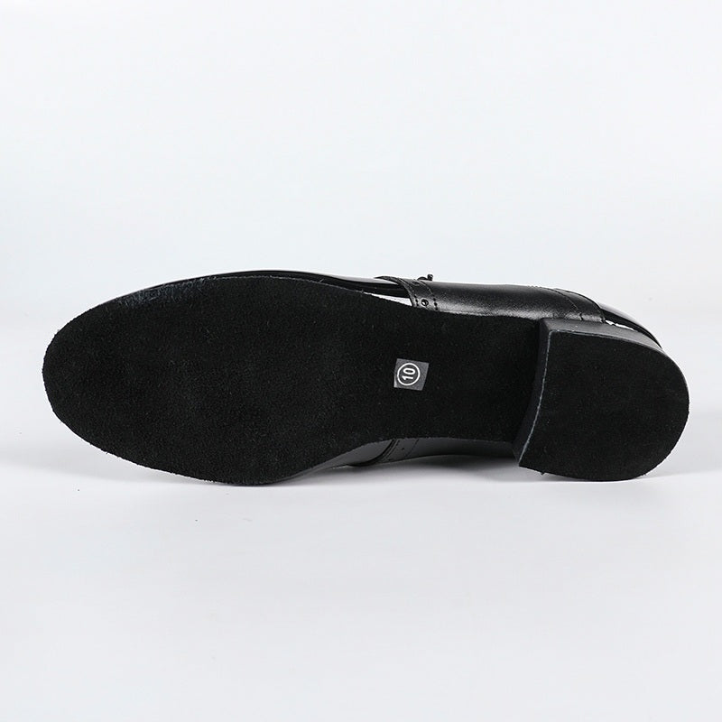 Men's 2cm Black Leatherette Heels Ballroom Dance Shoes