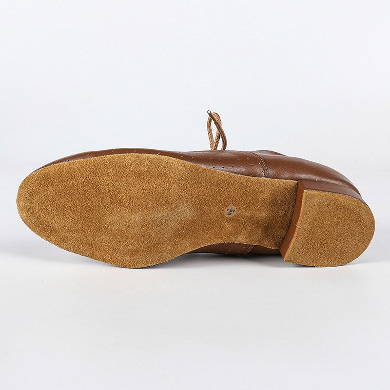 Men's 2cm Brown Leatherette Heels Ballroom Dance Shoes