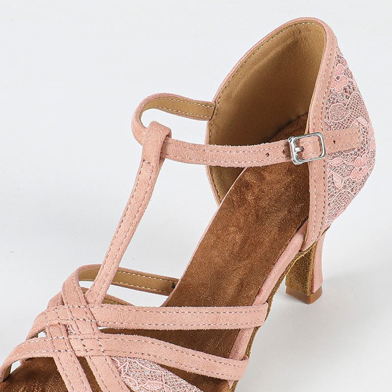DS Women's Pink Customized Heel Latin Dance Shoes