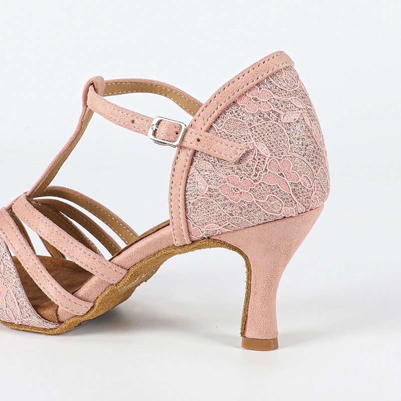 DS Women's Pink Customized Heel Latin Dance Shoes