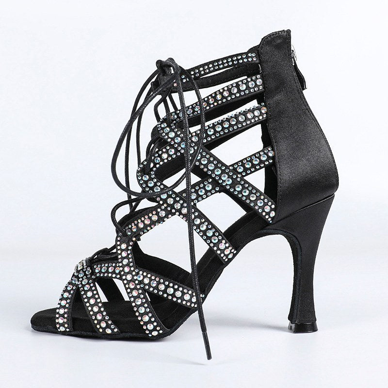 Women's Rhinestone Customized Heel Heels Dance Boots Jazz Salsa Dancing Shoes