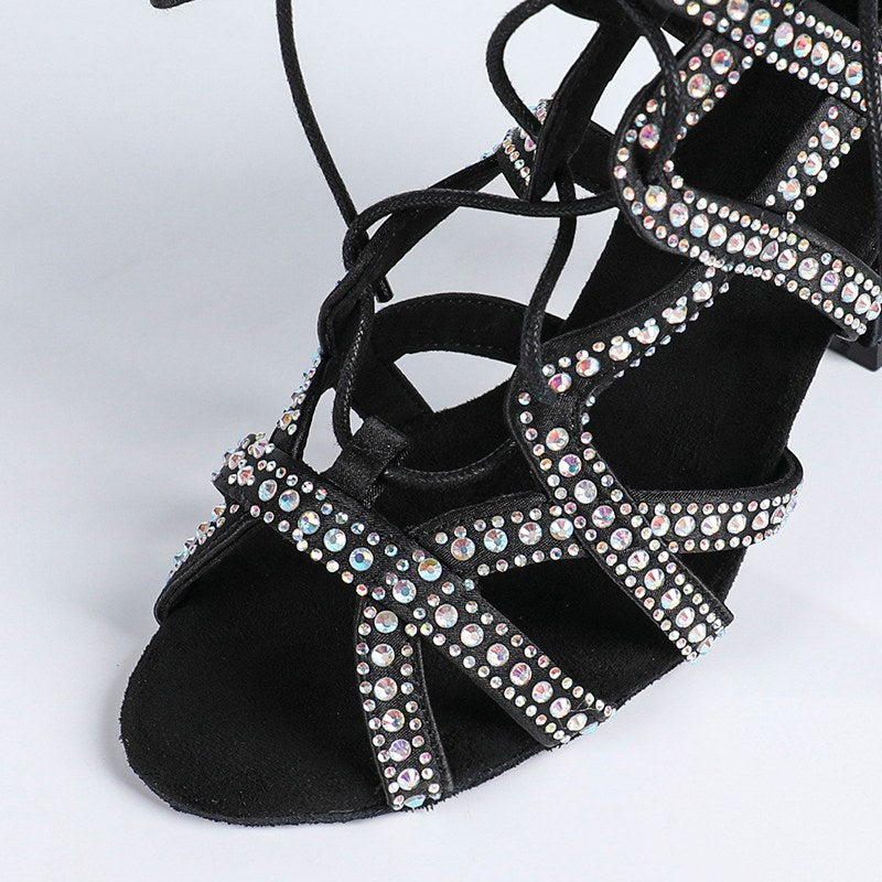 Women's Rhinestone Customized Heel Heels Dance Boots Jazz Salsa Dancing Shoes