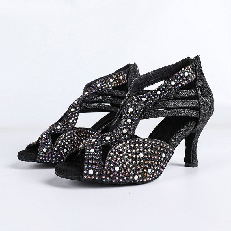 DS Women's Sparking Gliiter Customized Heels Dance Boots Jazz Salsa Dancing Shoes
