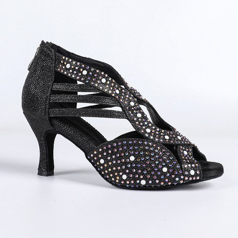 DS Women's Sparking Gliiter Customized Heels Dance Boots Jazz Salsa Dancing Shoes