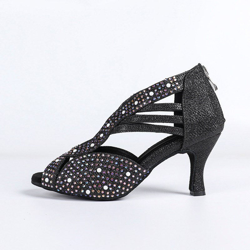 DS Women's Sparking Gliiter Customized Heels Dance Boots Jazz Salsa Dancing Shoes