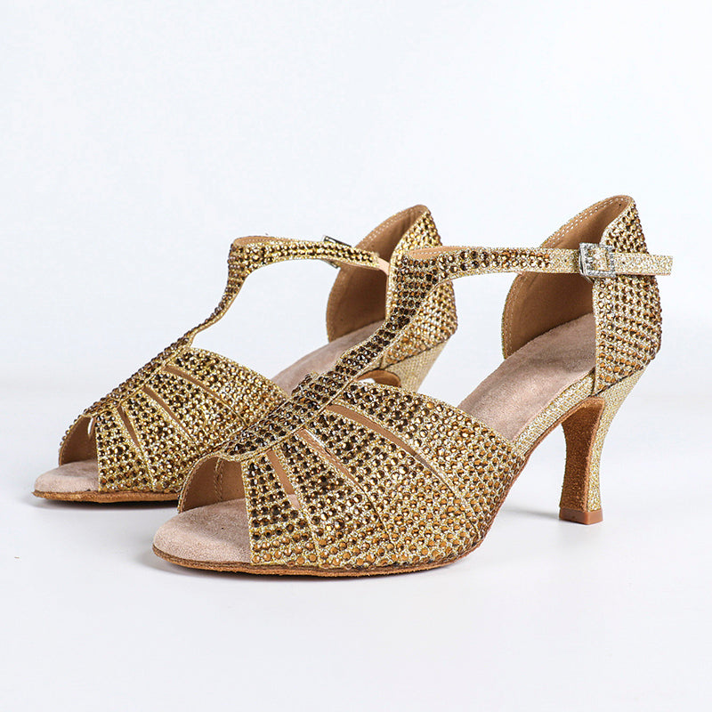 Women's Sparkling Glitter Customized Heel Latin Shoes Salsa Shoes Ballroom Dance Shoes