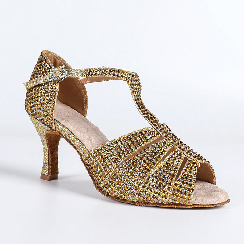 Women's Sparkling Glitter Customized Heel Latin Shoes Salsa Shoes Ballroom Dance Shoes