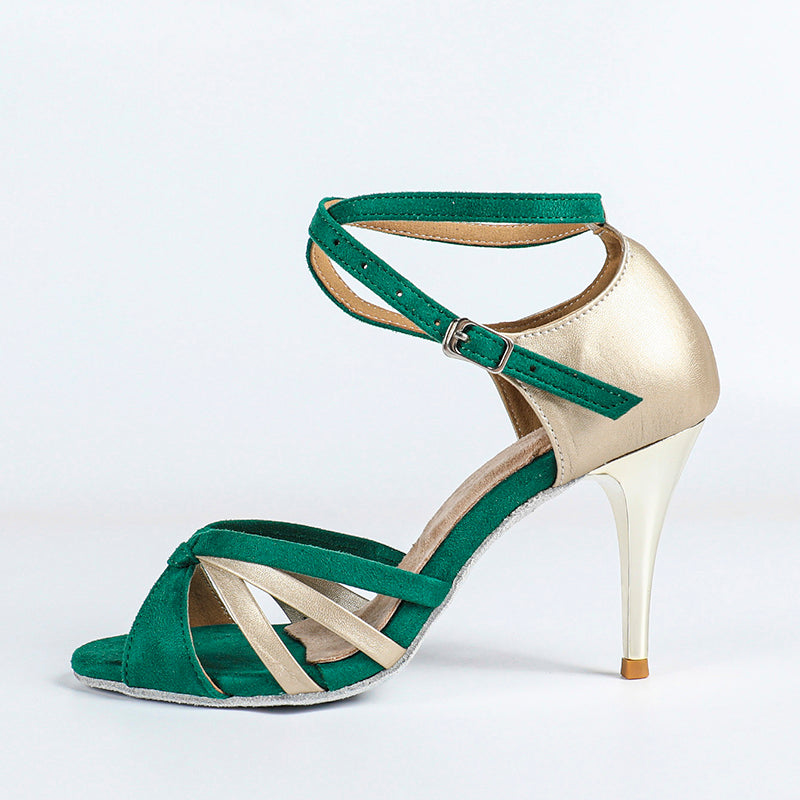 Women's Nubuck Green 9cm Heels Dance Shoes Tango Shoes