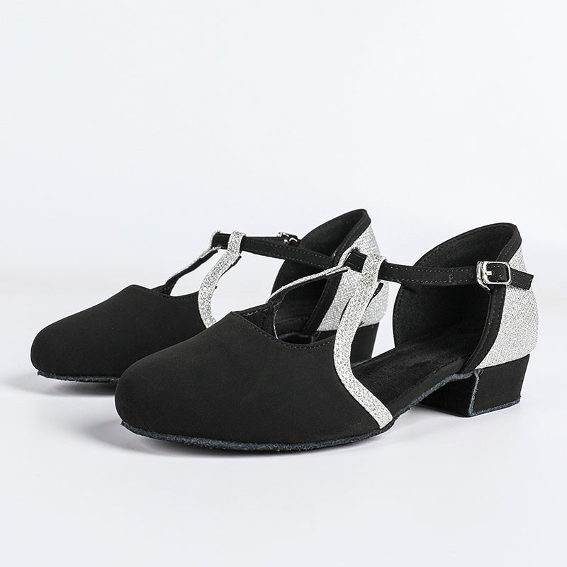 DS Women's Nubuck Customized Heels Ballroom Dance Shoes Swing Dance Shoes