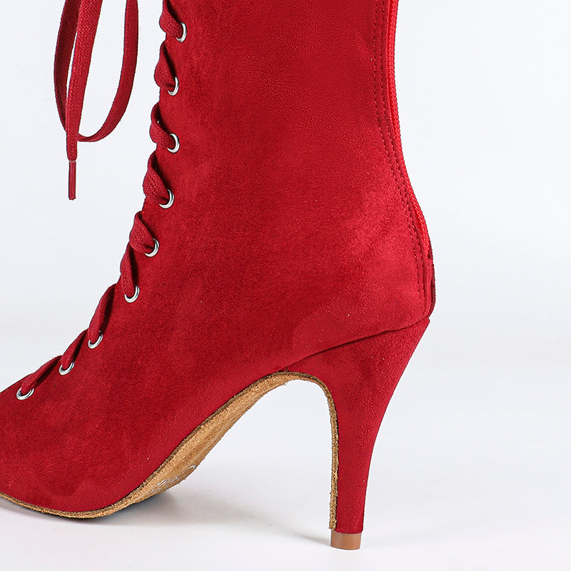DS Women's Suede Customized Dance Heels Boots Salsa Jazz Dance Shoes
