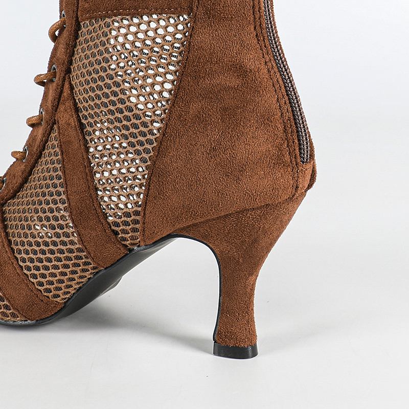 DS Women's Mesh Customized Heels Rubber Sole Dance Heels Boots Salsa Jazz Dance Shoes