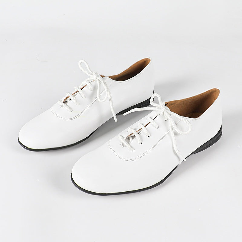 Men's 2cm White Leatherette Heels Ballroom Dance Shoes
