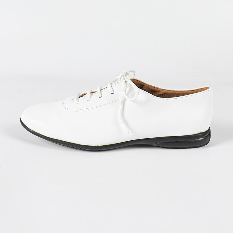 Men's 2cm White Leatherette Heels Ballroom Dance Shoes