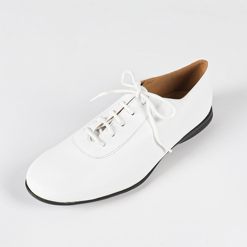 Men's 2cm White Leatherette Heels Ballroom Dance Shoes