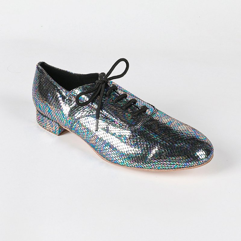 Men's 2cm Black Real Leather Heels Ballroom Dance Shoes