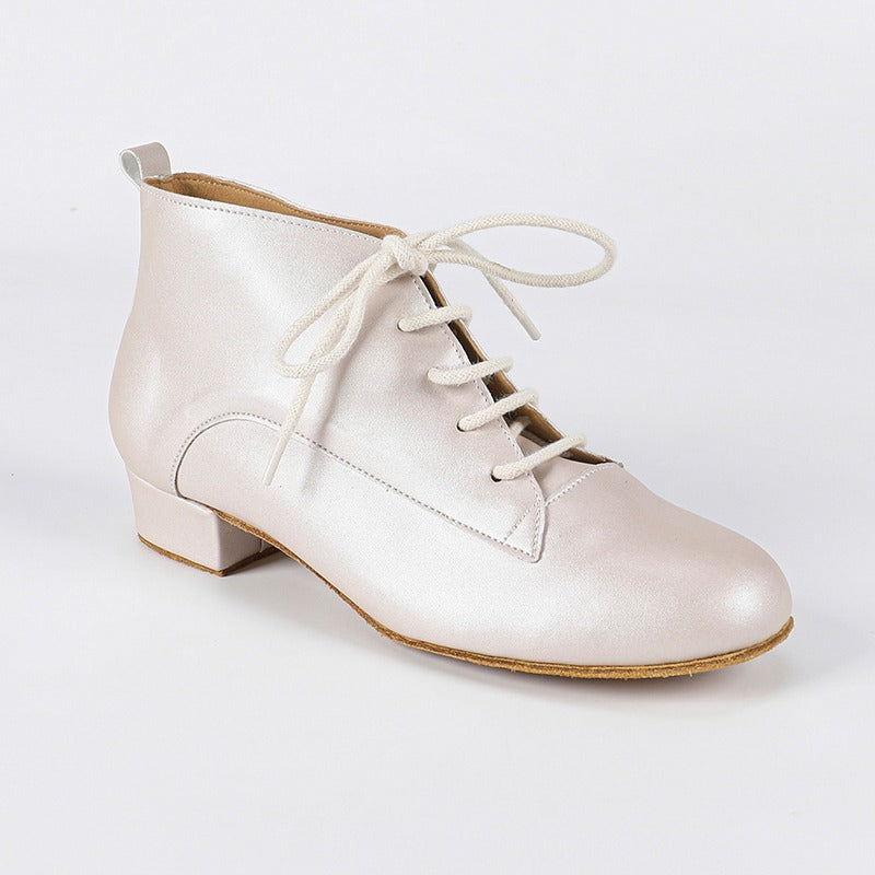SH Women's Apricot 2.5cm Heel Jazz Shoes Lace-up Dance Heels Boots