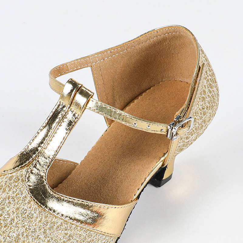Women's Leatherette Heels T-Strap Ballroom Shoes Swing Dance Shoes