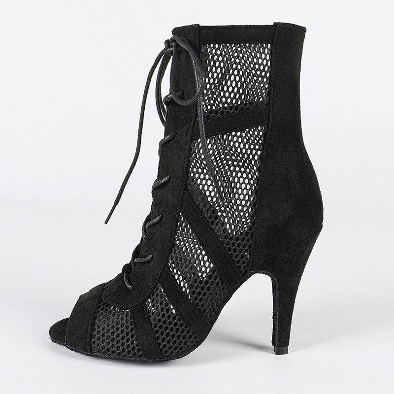 DS Women's Mesh Customized Dance Heels Boots Salsa Jazz Dance Shoes