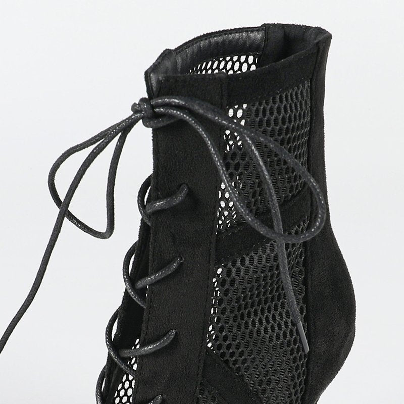 DS Women's Mesh Customized Dance Heels Boots Salsa Jazz Dance Shoes